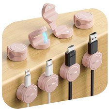 8-Pack Silicone Cord Organizer Magnetic Cable Clips, Adhesive