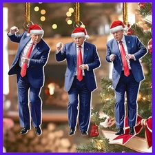 Donald Trump Christmas Ornament 2025 Set of 3 - Trump Ornaments for Christmas Tr