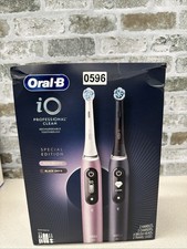 New Oral-B iO Series 7 Pro Electric Toothbrush 2 Pack 4 Brush Heads Black  Rose