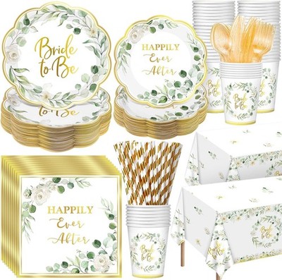 452 Pcs Sage Green Bridal Shower Decorations for 50, Bride to Be Bridal Shower
