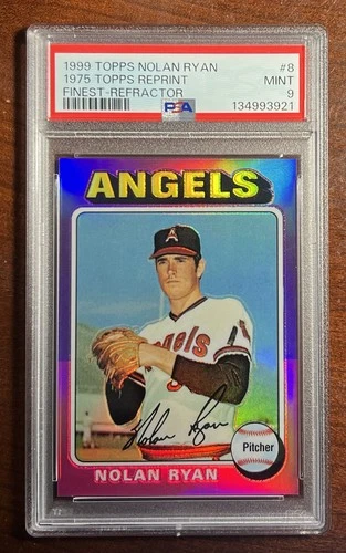 1975 Topps Nolan Ryan🚂REFRACTOR🌈PSA 9🚨MINT💎CENTERED🎯Stunning🌟1999 Insert