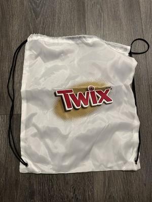 Twix Candy Bar Promotional Promo Drawstring Backpack Bag White