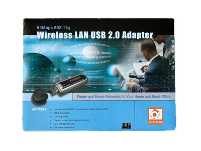 WIRELESS LAN USB 2.0 ADAPTER 54MBPS 802.11G IEEE802.11G STANDARD FÜR 2,4GHZ