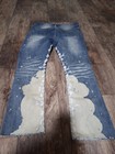 NOVAMEN HIP HOP STREET JEANS WORDS DOWN THE LEG TOTALLY DISTRESSED SZ 32 X 27 — photo 8