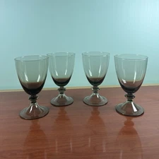 Mikasa Iced Tea Glasses Water Goblets Set of 4 Ridgefield Smoke Goblet