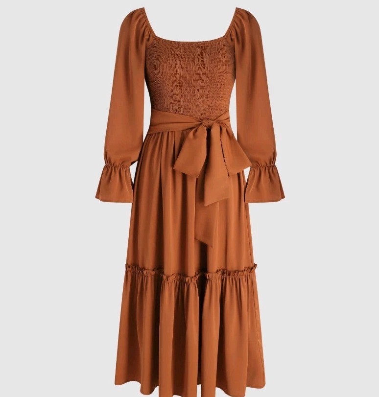 ladies maxi dresses long sleeve ASOS Design - Midi Dress - Women - Polyester - XS With its regular fit and long sleeves boohoo Women's Chiffon Leopard Print