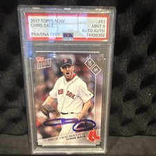 2017 Topps Now Chris Sale Auto #51 PSA 9 PSA/DNA 74408382 Red Sox