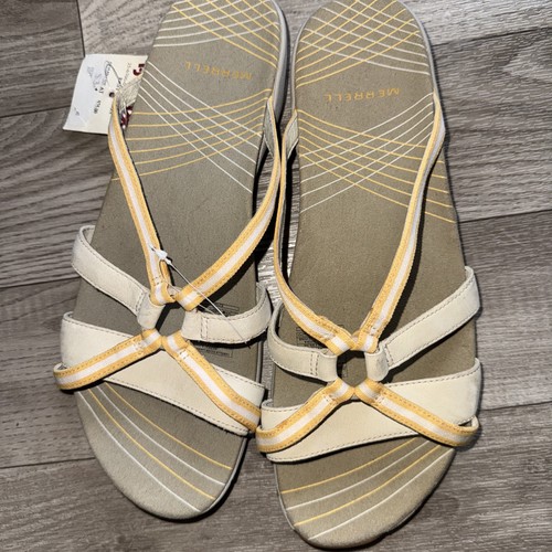 Chaussures sandales femme Merrell pointure 10 jaune camélia beige à enfiler LIRE - Photo 10/15