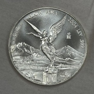 2004 Mo Mexico Libertad 1 Onza Plata Pura Ley .999 Fine Silver 1oz Mexican Coin