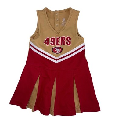 NFL Team Apparel Cheerleader Dress Kids Size 4T Red Gold Excellent SF 49ers Logo