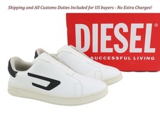 DIESEL S-Athene So Mens Sneakers EU41 White Low Top Almond Toe Leather RRP  135