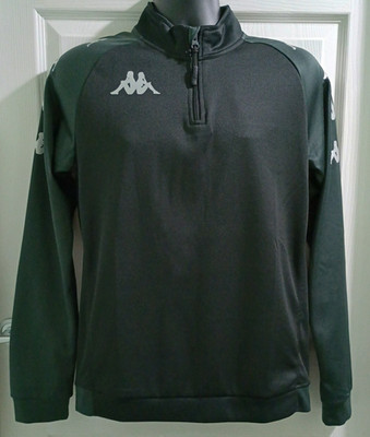 Kappa Viertelreißverschluss schwarz Trainingstop Größe Medium 42'' Brustumfang schmale Passform neu mit Etikett