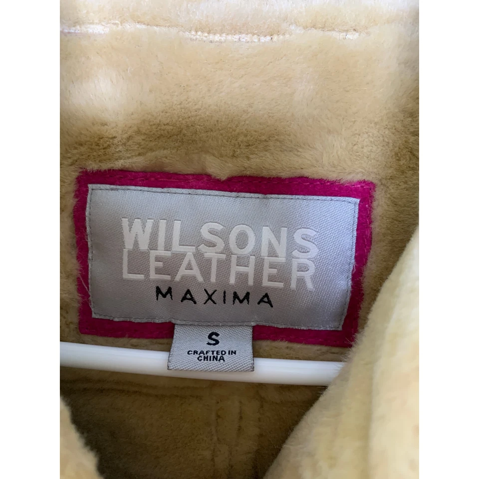 Chaqueta de piel de oveja Barbie Bratz Máxima rosa de cuero gamuza Wilson años 2000 Y2K S Foto 2 de 4