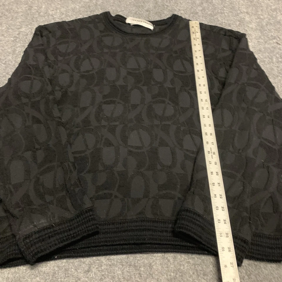 Suéter masculino vintage Jhane Barnes M médio abstrato geométrico jacquard algodão - Imagem 3 de 4