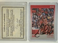 1991 Star Scottie Pippen **AUTOGRAPH**  Promo #12 - Chicago Bulls - *RARE*