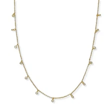 Giani Bernini Cubic Zirconia Dangle Chain Necklace Gold Plated Sterling Silver