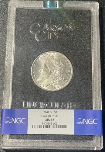 1890-CC GSA Morgan Silver Dollar NGC MS62 Key Date Freshly Graded