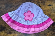 GYMBOREE sun summer hat beach pool 4 5 T toddler Flower ruffle pink purple