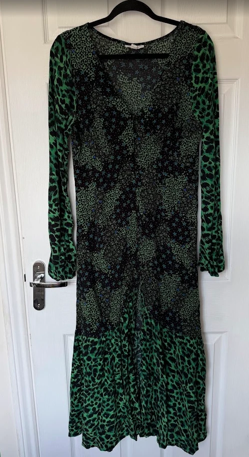 green emerald velvet dress Black Leather Tube Top + Leopard Maxi Skirt Set – FINESSE main image 1