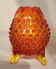 Vintage Fenton Amberina Hobnail 3 Footed Egg Vase 5" Tw/orig Sticker STUNNING 😍