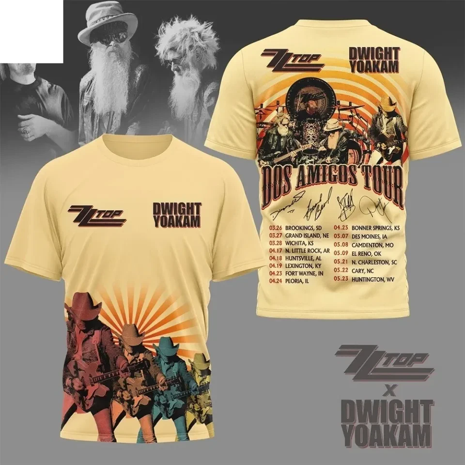 ZZ Top Dwight Yoakam Dos Amigos Tour 2026 Shirt 3D Men Shirt