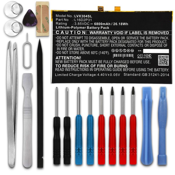Ersatz Akku FüR Lenovo TAB4 10-TB-X304F-ZA2J0030SE 6800Mah + Werkzeug-Set-image