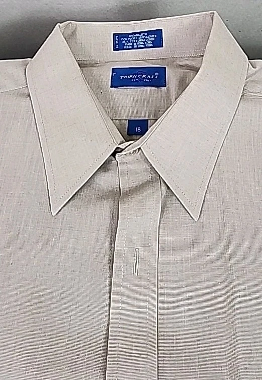 Camisa ligera Towncraft para hombre manga corta abotonada talla 18 tostada Foto 4 de 4