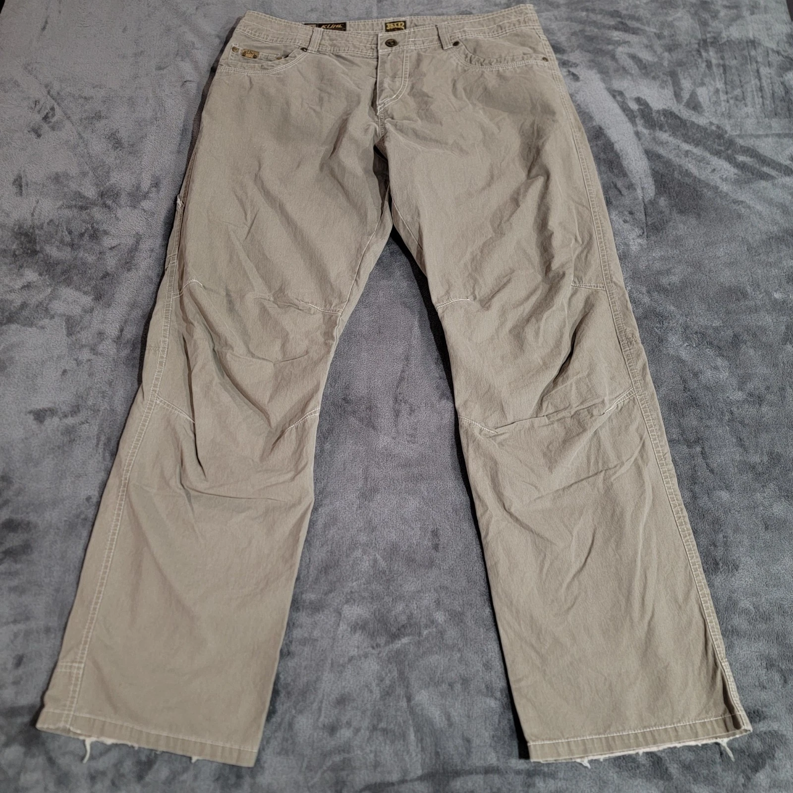 Kuhl Revolvr Pants Men 36x32 Beige Crag Series Articulated Gusseted Hiking Camp
