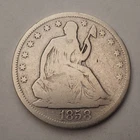 1858 SEATED LIBERTY SILVER HALF DOLLAR  -CLEANED  - FREE SHIPPING!  C4227