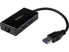 StarTech.com USB 3.0 to Gigabit Network Adapter with Built-In 2-Port USB Hub -