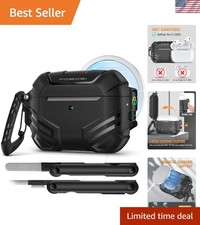 Military Grade Black Case for AirPods Pro 3 with Lock Accessories