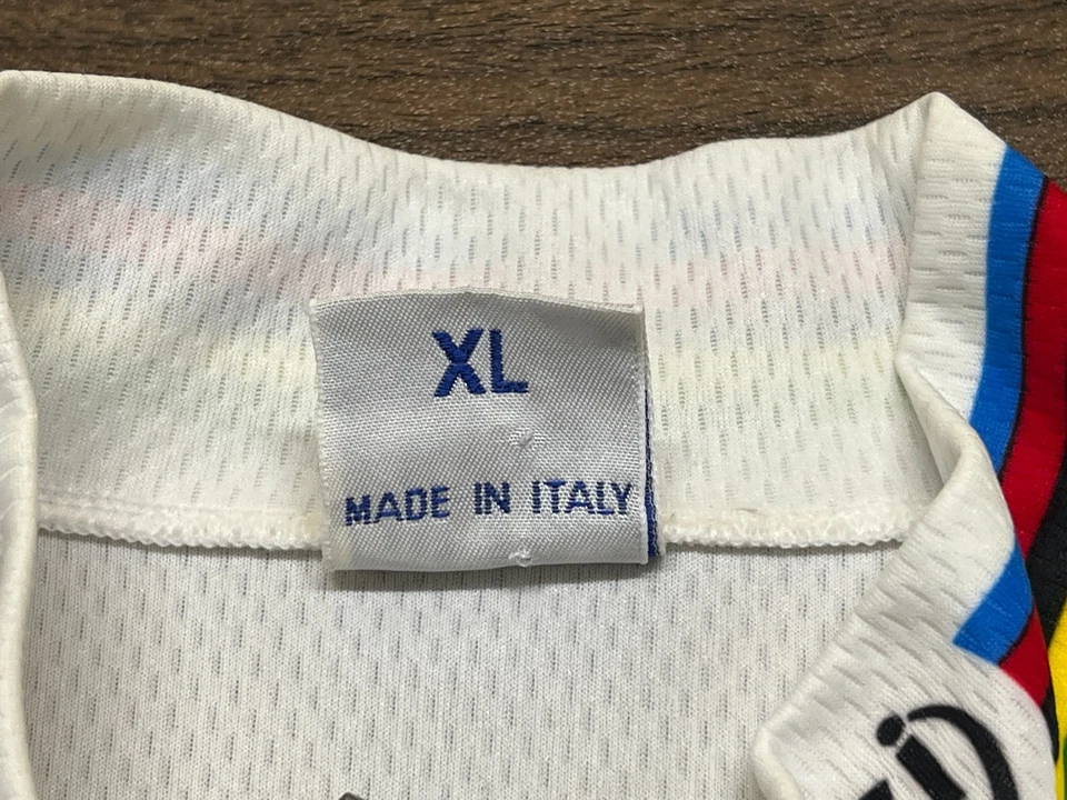 Camiseta deportiva de ciclismo UCI World Champion SMS Santini blanca manga corta cremallera completa - XL Foto 3 de 4