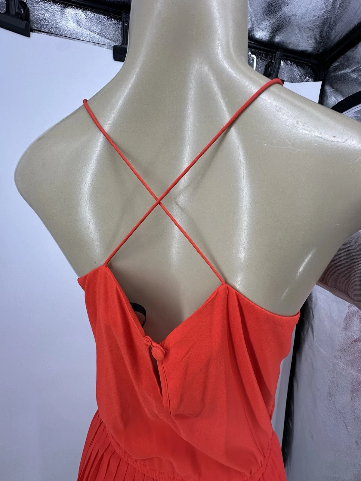 UNDERCOVER Victoria’s Secret Mini Abito Donna Piccolo Scollo Perline Placcato Vestibilità Svasato Festa C7