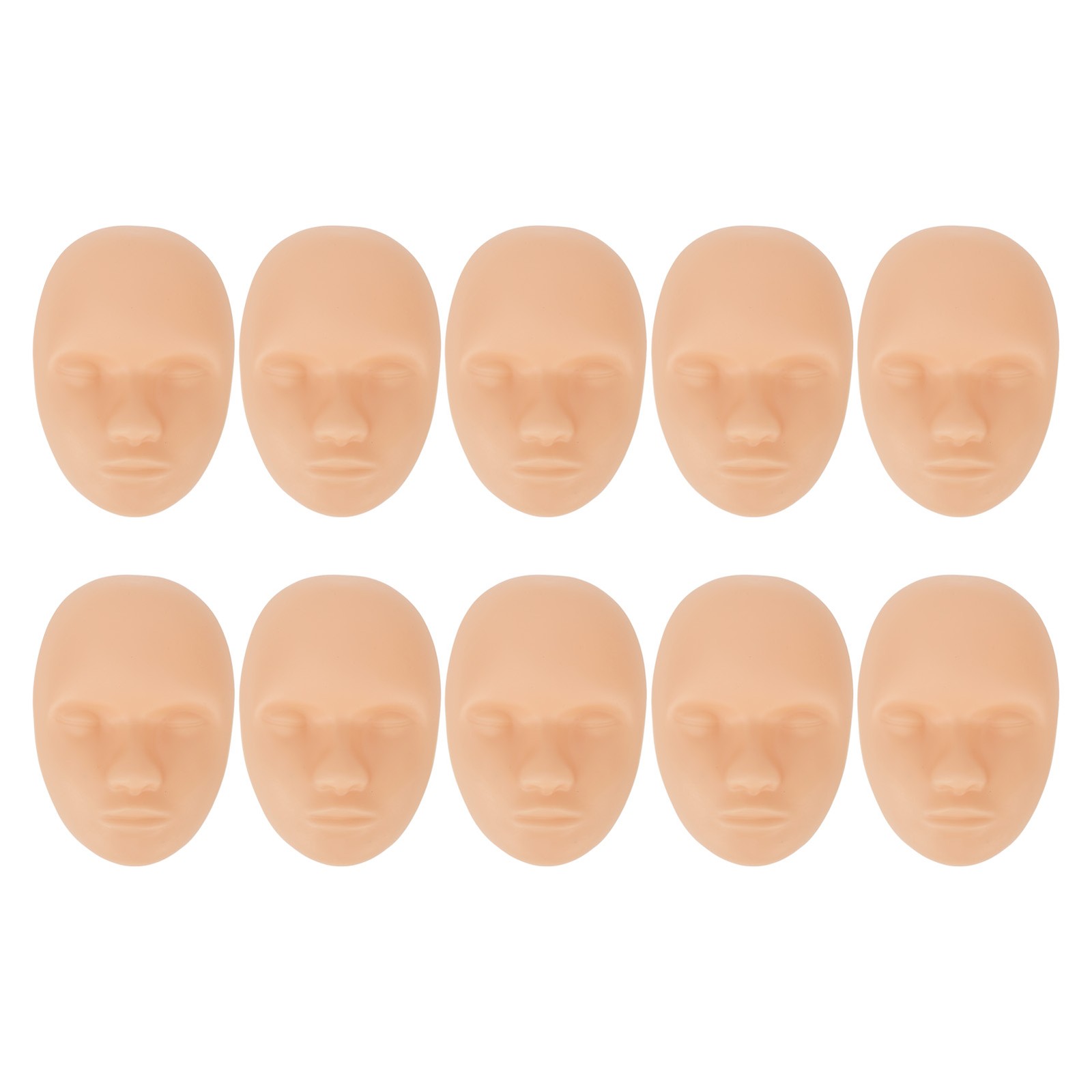 10pcs Tattoo Practice Skin Head 3D Soft Silicone Eyebrow Eyeliner Lip Microb