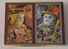 2003 CONGRESS King Queen Double Deck Gold Edge Playing Cards 606