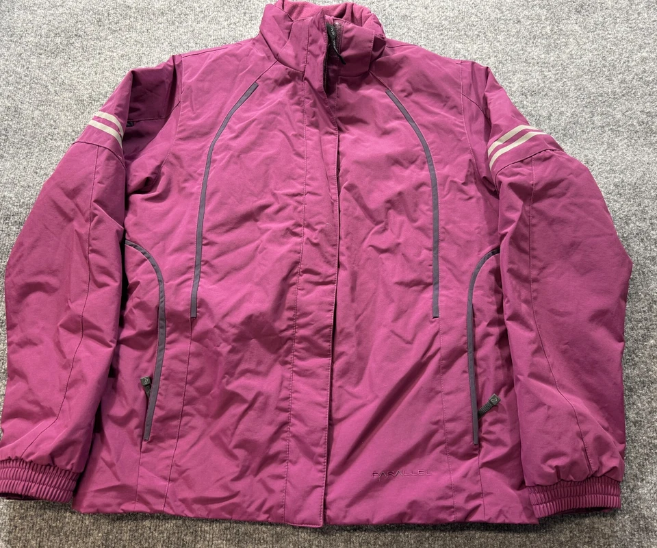 Chaqueta Parallel Para Mujer 12 Rosa Cuello Simulado Cremallera Completa Bolsillo Chaqueta de Invierno Foto 2 de 4