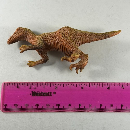 Figura Velociraptor 3" U.K.R.D 1993 Amarillo Marrón Raptor Dinosaurio Cretácico - Imagen 14 de 15
