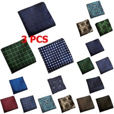 3 Packs Men Paisley Floral Polka Dot Pocket Square Wedding Party Handkerchief