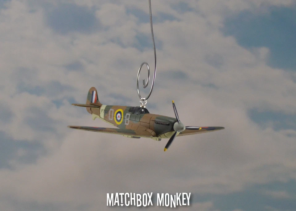 Douglas Bader RAF Supermarine Spitfire WWII Christmas Ornament Airplane Mk.IIa - Image 2 of 4
