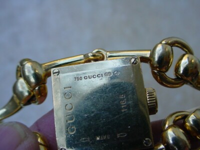 Beautiful GUCCI Signoria 18K Gold Watch, Tiger Eye Dial