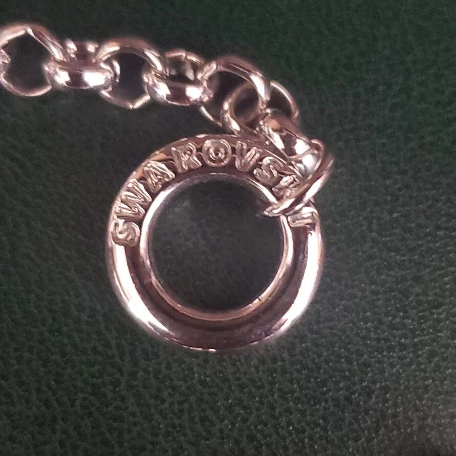 Pulsera Swarovski Chapada en Rodio Rojo Azul Esmalte Estrella Dije Cisne Firmado MAGA Foto 3 de 4