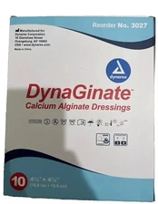 Dynarex #3027 DynaGinate Calcium Alginate Dressings, 4.25" x 4.25" - 1 box of 10