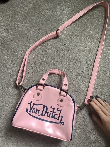 Von Dutch Mini Pink Bowling Bag Purse 