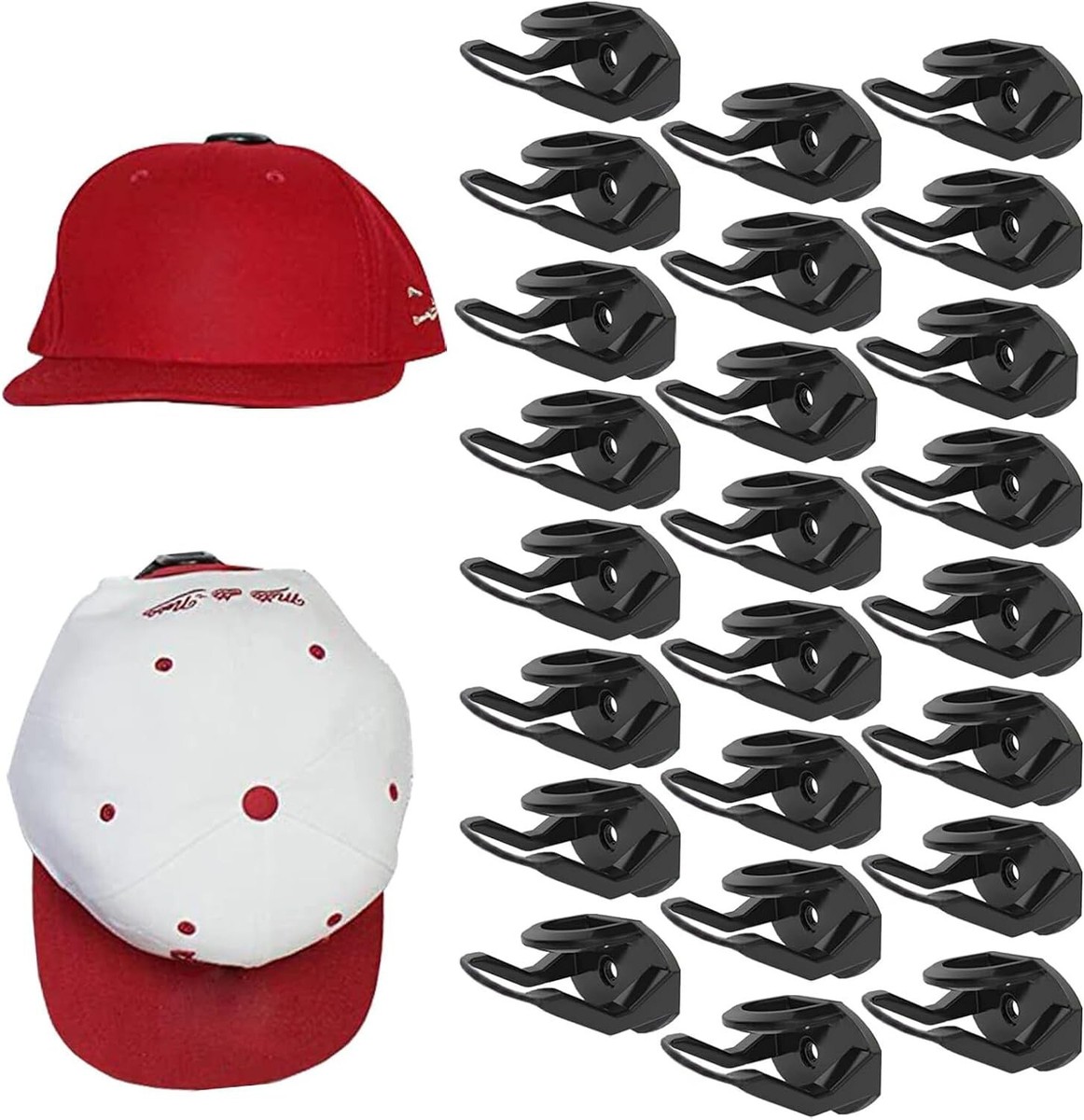 24pc Baseball Hat Rack Wall Mount Super Strong Hat Rack Display Hooks for  Wall