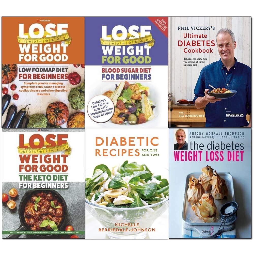 Ultimate Diabetes Cookbook ,Weight Loss,Cooking for One, Blood Sugar,Low 6 Books