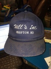 trucker hat baseball cap HILL'S INC. GRAFTON ND cool lid old school retro