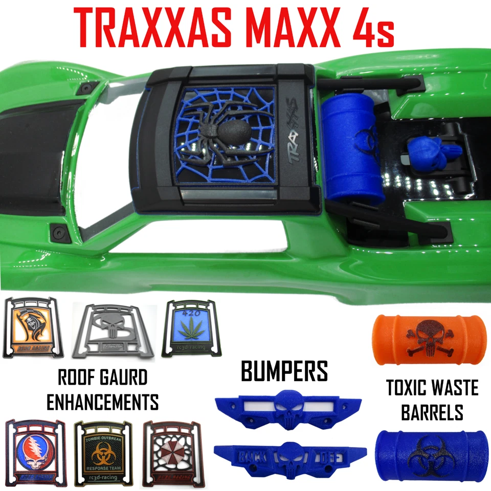 Fits Traxxas XMaxx X-Maxx and Maxx XRT Custom Wheelie Bar Wheels Combo - Image 2 of 4