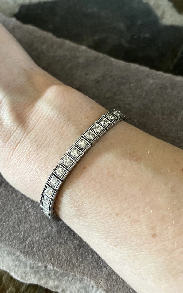 Brazalete de eslabones vintage de platino y diamantes Foto 2 de 4