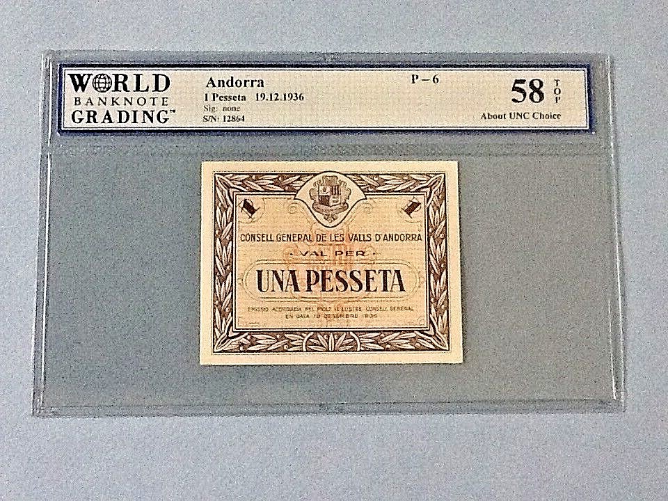未使用　アンドラ大公国　1936年　茶色1ペセタ　P-6 口コミ サイト 商品 未使用 アンドラ大公国 1936年 茶色1ペセタ P-6