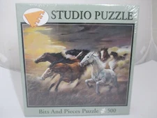 Bits and Pieces Studio Puzzle Wild Horses Running 500 Piece (16"x 20") New Seal